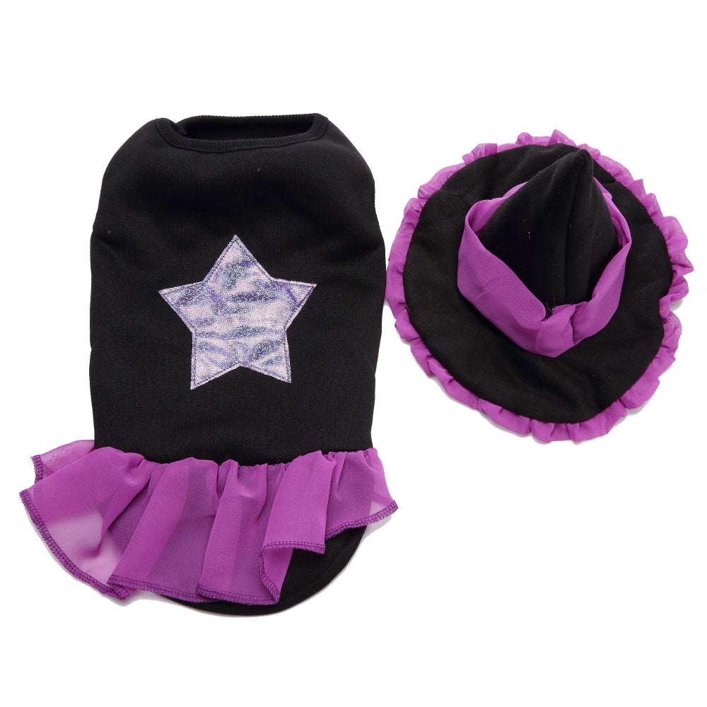 Dog Costume - Purple Witch