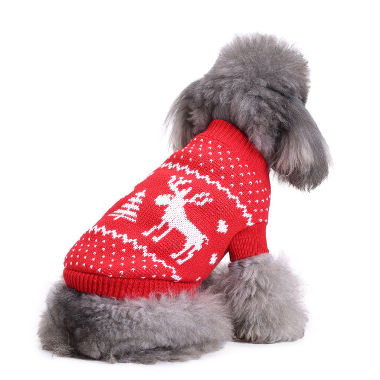 Dog Christmas Vest - Moose Red