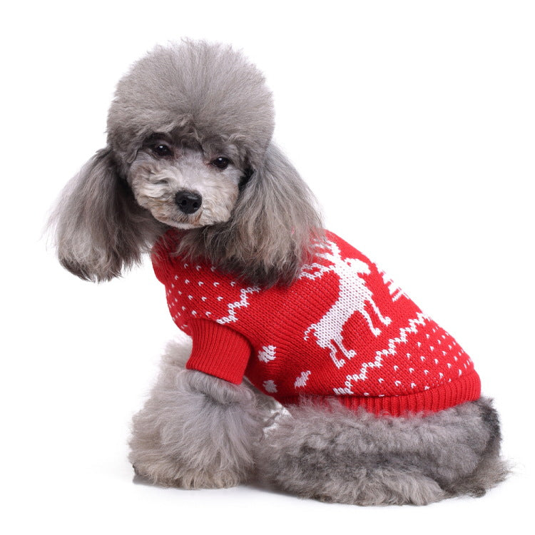 Dog Christmas Vest - Moose Red