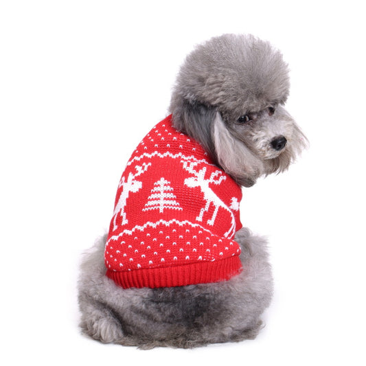 Dog Christmas Vest - Moose Red