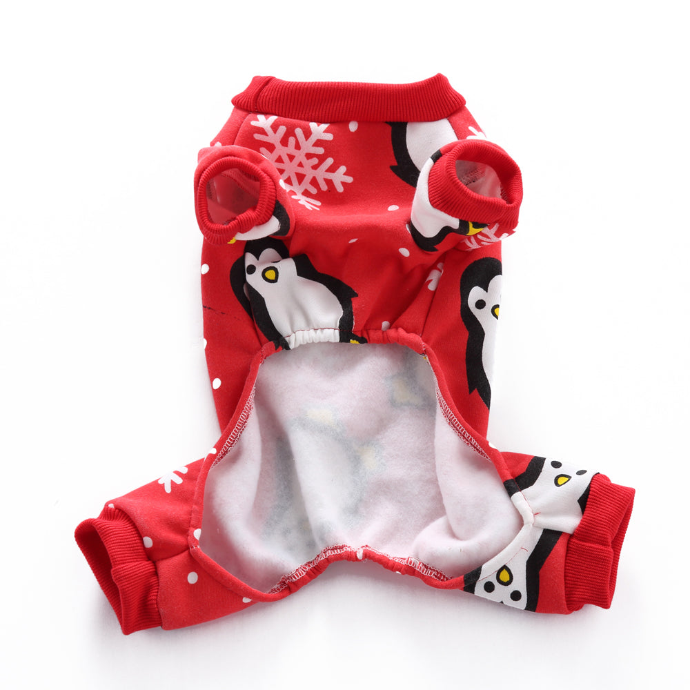 Dog Christmas Jumper - Penguin Red