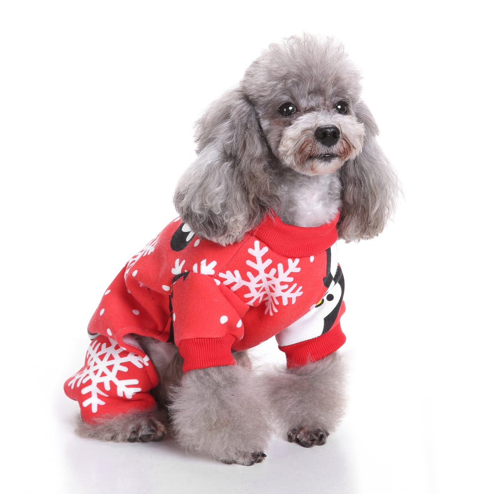 Dog Christmas Jumper - Penguin Red