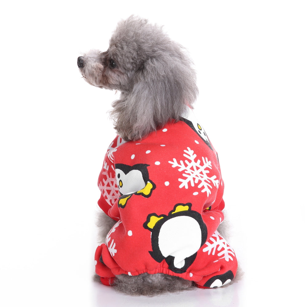 Dog Christmas Jumper - Penguin Red