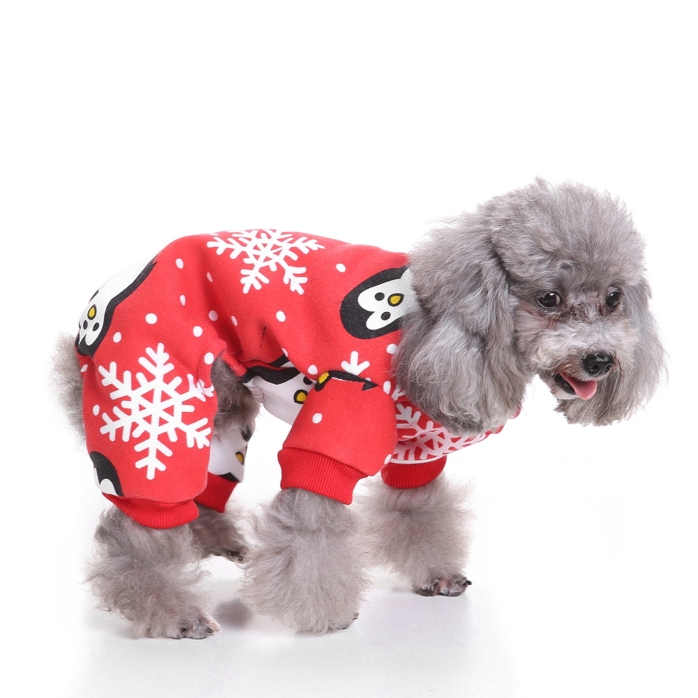 Dog Christmas Jumper - Penguin Red