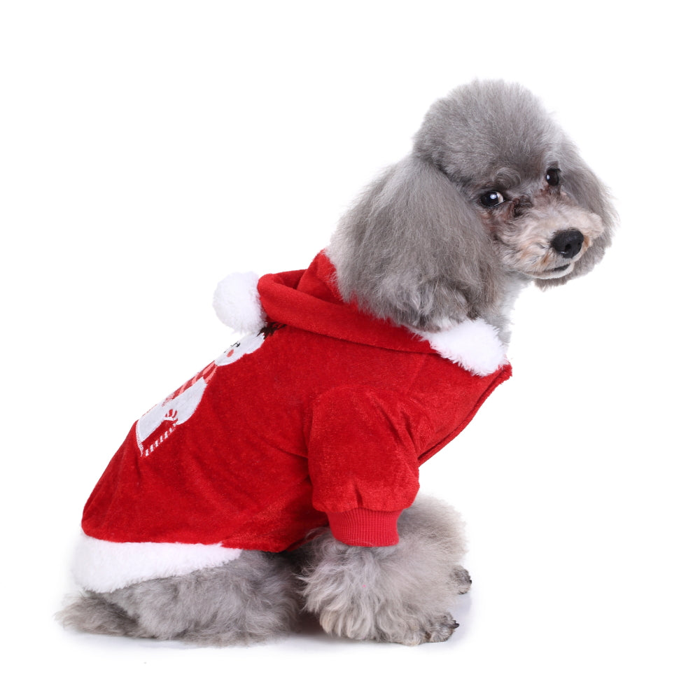 Dog Christmas Vest - Snowman Red