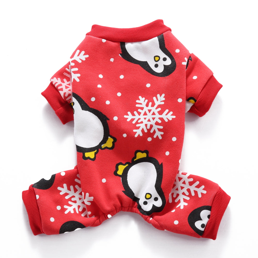 Dog Christmas Jumper - Penguin Red