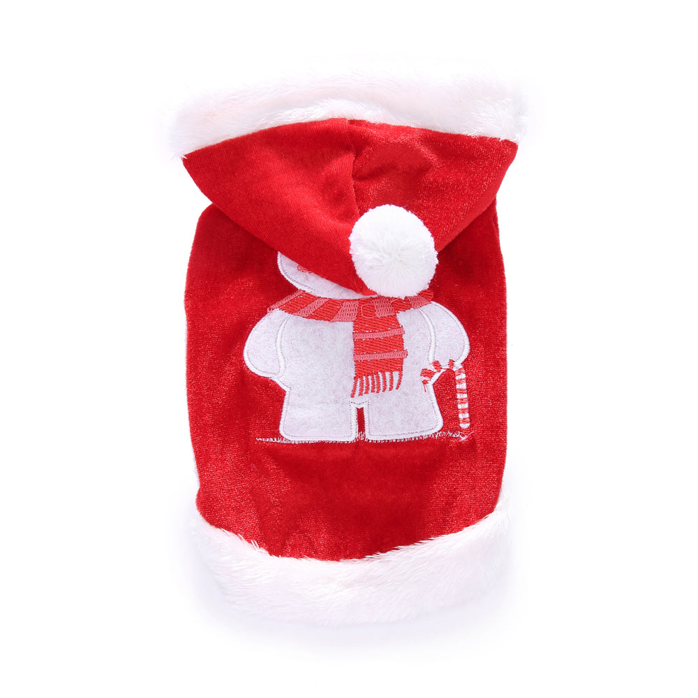 Dog Christmas Vest - Snowman Red