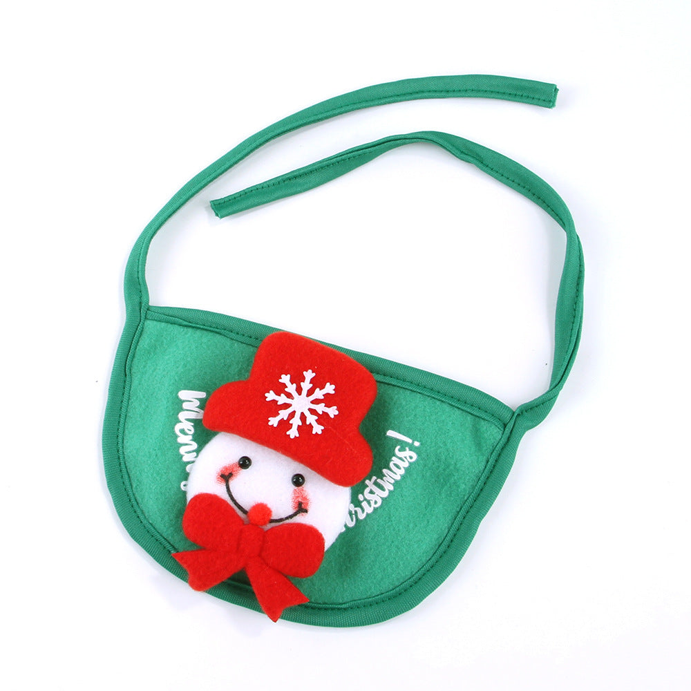 Pet Christmas Bib - Green Snowman