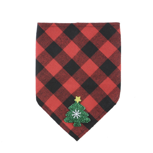 Christmas Tartan Bandana/Scarf - Red Christmas Tree