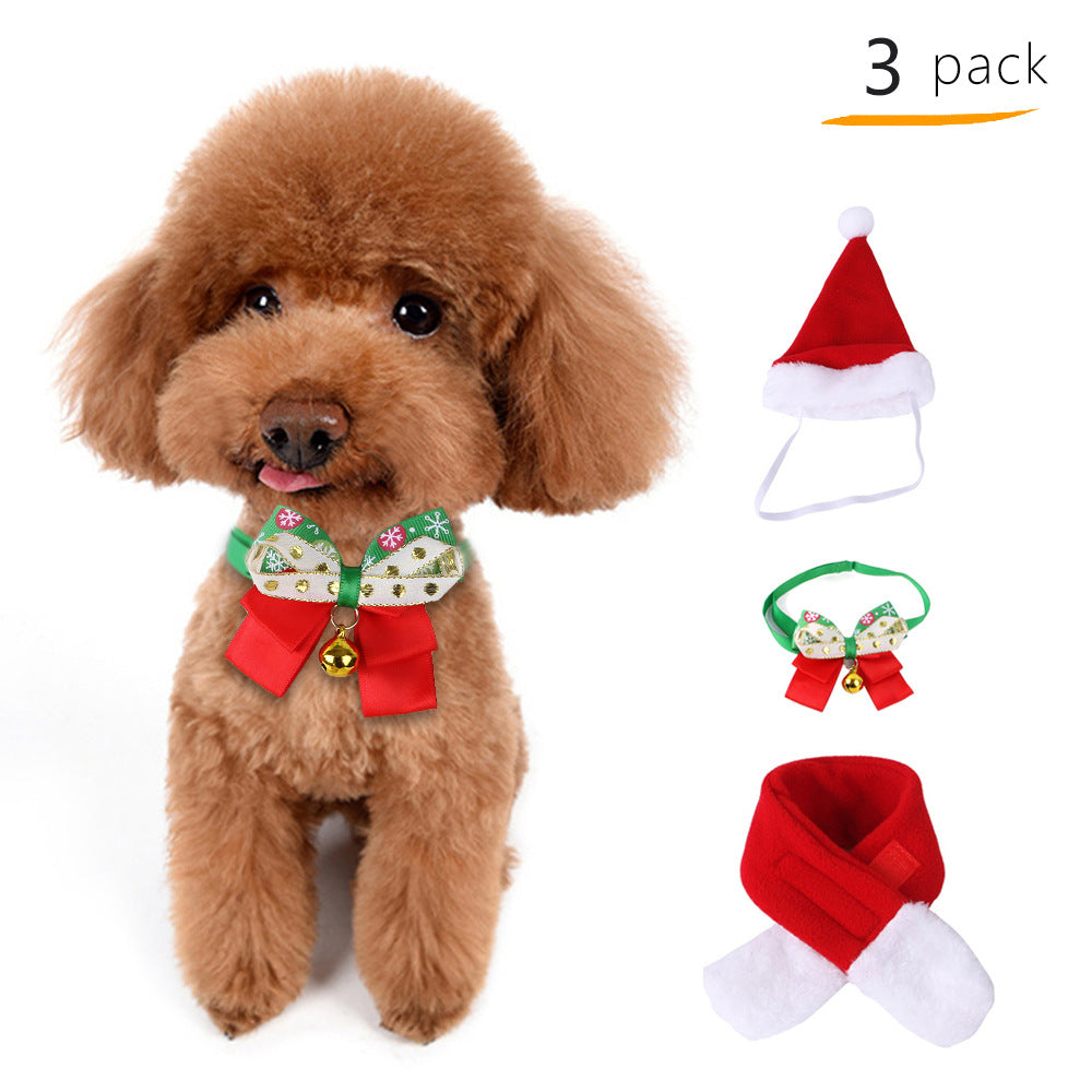 Dog Christmas Hat, Bow and Scarf 3 Pack