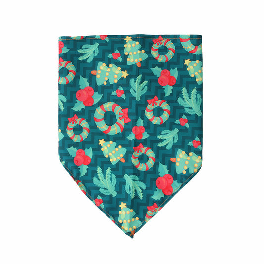 Dog Christmas Bandana - Green Mistletoe