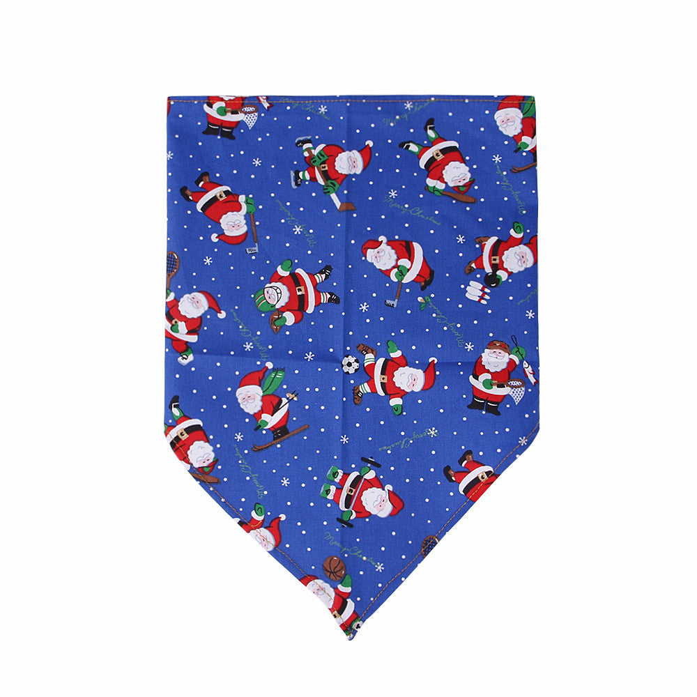 Dog Christmas Bandana - Sporty Santa Blue